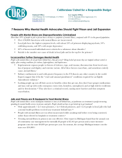 7 Reasons Why Mental Health Advocates Should Fight Prison and