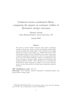 Unilateral versus coordinated effects