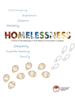 Portrait of Homelessness in First Nations Communities in Quebec