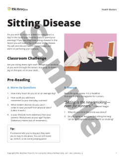 SAMPLE &ndash; Sitting Disease &ndash; Health Matters &ndash; ESL Library