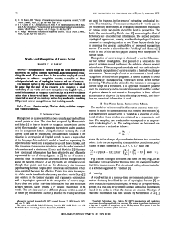 Word-Level Recognition of Cursive Script