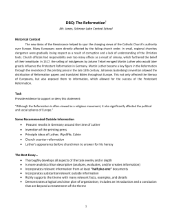 DBQ: The Reformation