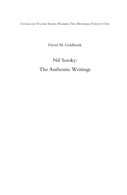 Nil Sorsky: The Authentic Writings