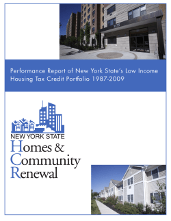 Performance Report of New York State`s Low Income Housing Tax