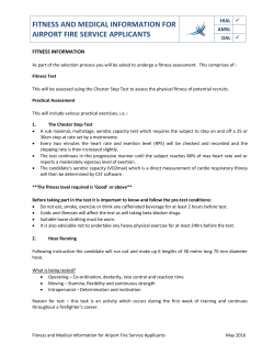 Fitness and Medical Information for Airport Fire