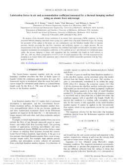 Lubrication forces in air and accommodation coefficient measured