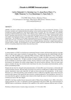 Clouds in AROME forecast project 1 Introduction