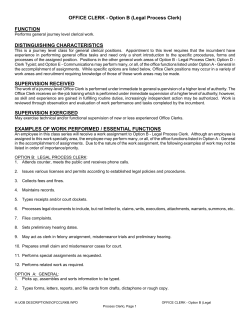 OFFICE CLERK - Option B (Legal Process Clerk)