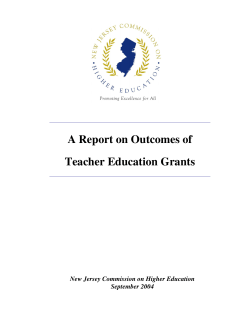 A Report on Outcomes of Teacher Education Grants
