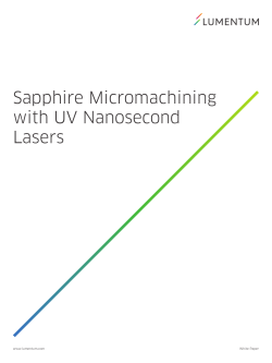 Sapphire Micromachining with UV Nanosecond Lasers