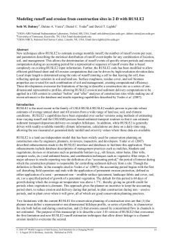 Modeling runoff and erosion from construction sites in 2