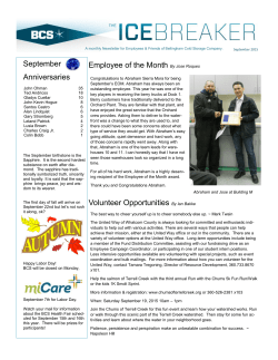 Employee of the Month By Jose Roques Volunteer Opportunities By
