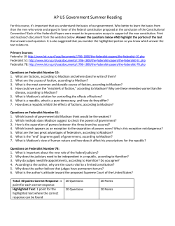 AP US Government Summer Reading