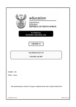 Grade 11 2007 Exampler Paper 2