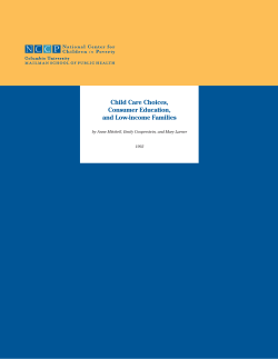 Child Care Choices, Consumer Education, and Low