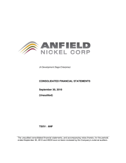 Financials - Anfield Gold