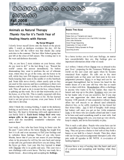 Fall 2008 - Animals As Natural Therapy