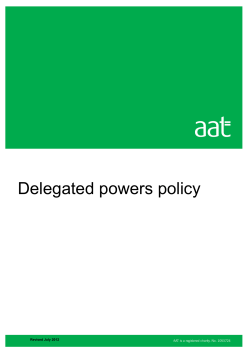 Delegated powers policy