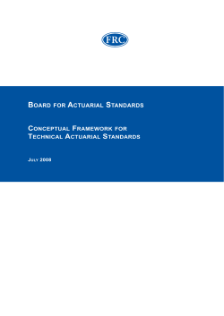 Conceptual Framework for Technical Actuarial Standards