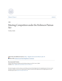 Meeting Competition under the Robinson Patman Act