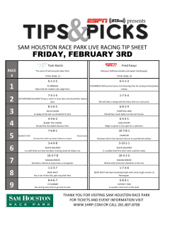 friday, february 3rd - Sam Houston Race Park