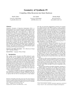 Geometry of Synthesis IV - School of Computer Science, University