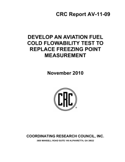 CRC Report AV-11-09 DEVELOP AN AVIATION FUEL COLD