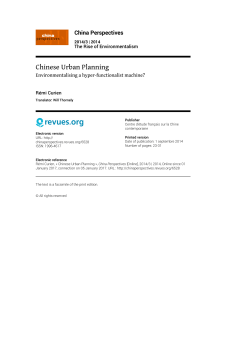 Chinese Urban Planning - China Perspectives