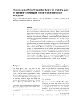 The emerging Web 2.0 social software: an enabling suite of sociable