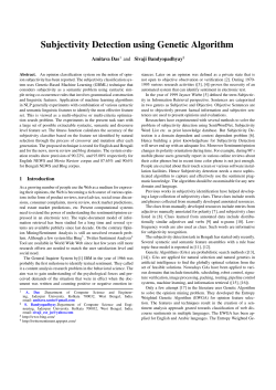 Subjectivity Detection using Genetic Algorithm