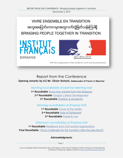 Report – (English version) - Institute Francais Birmanie