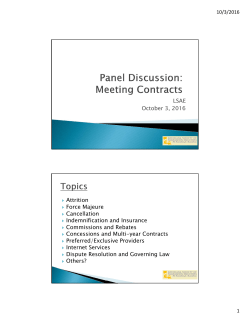 LSAE October 3, 2016 Attrition Force Majeure Cancellation