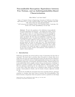 Non-malleable Encryption: Equivalence between Two Notions, and