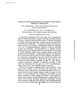 STUDIES ON THE SENSITIZATION OF ANIMALS WITH