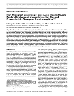 High-Throughput Genotyping of Green Algal