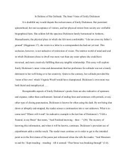 Emily Dickinson &ndash; Solitude