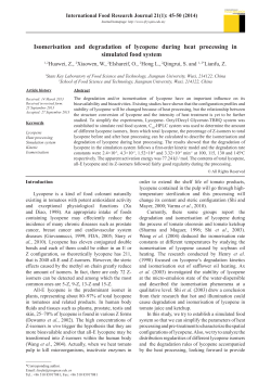 Isomerisation and degradation of lycopene during heat processing