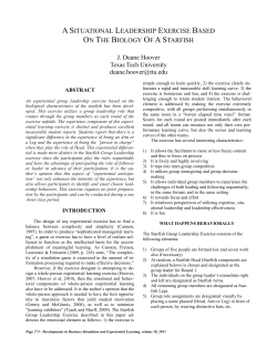 A Situational Leadership Exercise Based on the Biology of a Starfish