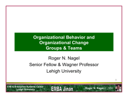 Organizational Behavior and Organizational Change Groups