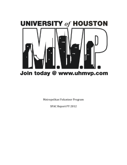 Metropolitan Volunteer Program SFAC Report FY 2012