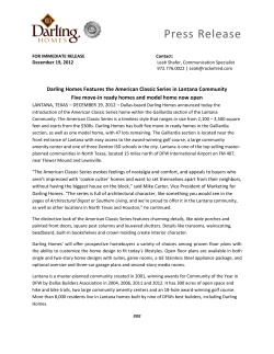 Press Release - Darling Homes