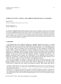 Aggregate Output, Capital, and Labor in the Post