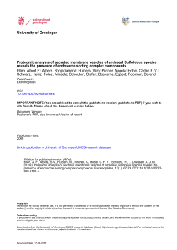 Proteomic analysis of secreted membrane vesicles of