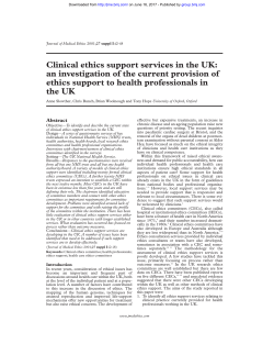 Clinical ethics support services in the UK