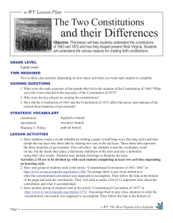 The Two Constitutions - e-WV