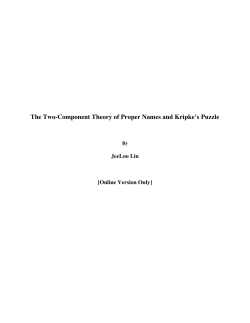 The Two-Component Theory of Proper Names and