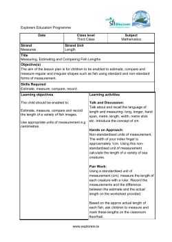 Maths 3rd Class Measuring Estimating and Comparing Fish Lengths