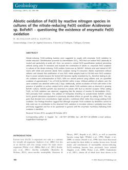 Abiotic oxidation of Fe(II) by reactive nitrogen species in cultures of