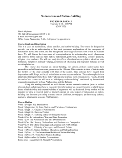 Nationalism and Nation-Building - Department of Political Science