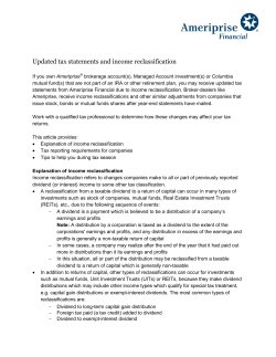 Updated tax statements and income reclassification